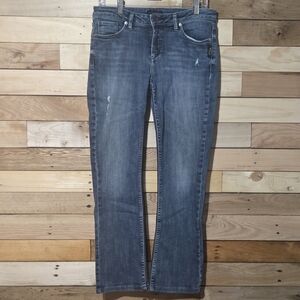 Silver Jeans Co. Woman's Jeans Slim Boot Distressed Denim W32 L28 Blue Mid Rise